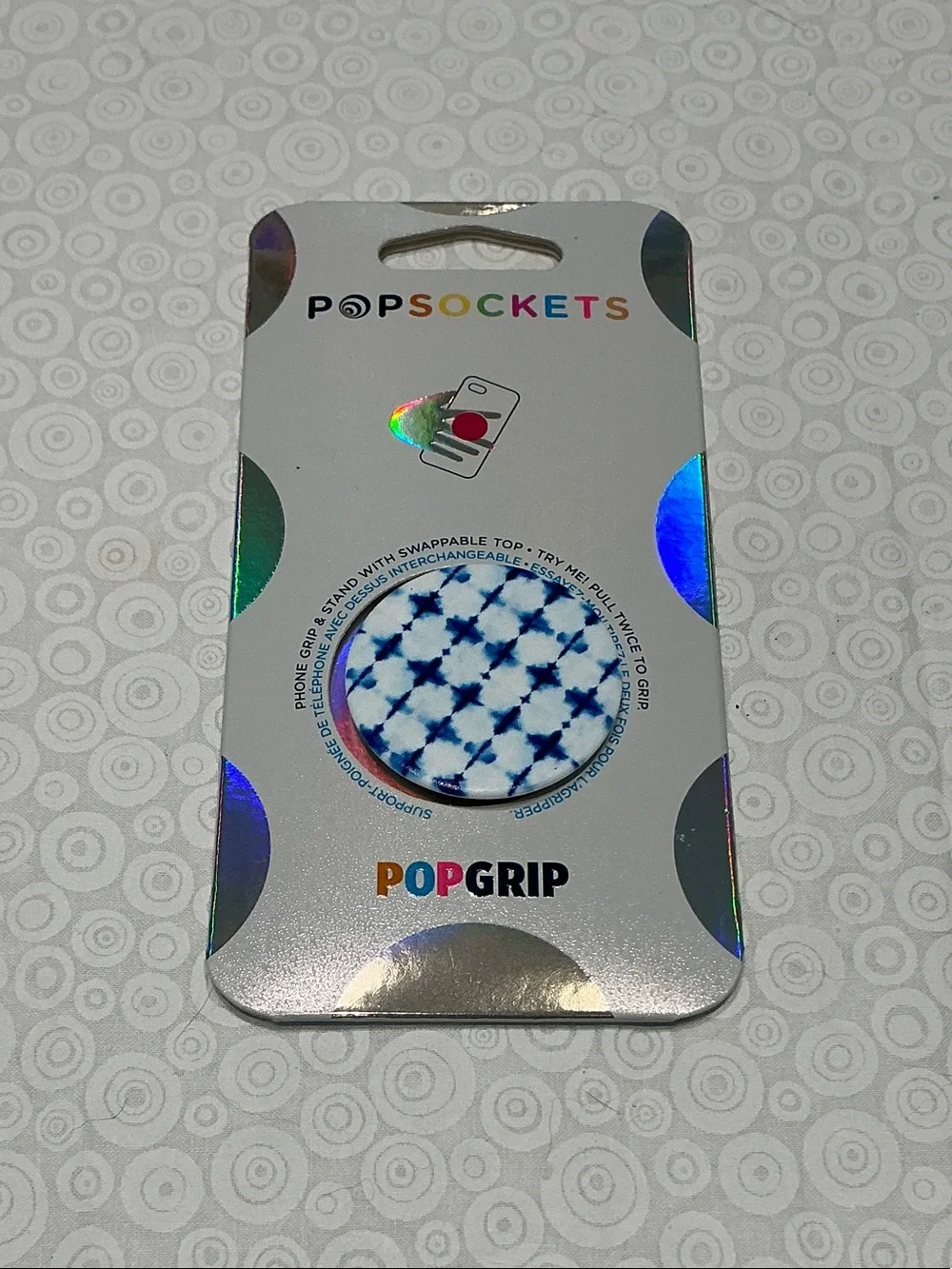 PopSocket PopGrip Phone Grip in Blueberry Checker